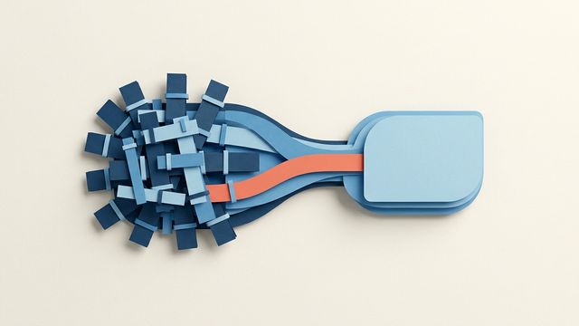 Снятая со стены переговорки распечатанная схема из сорока блоков, разложенная на три стопки листов на столе